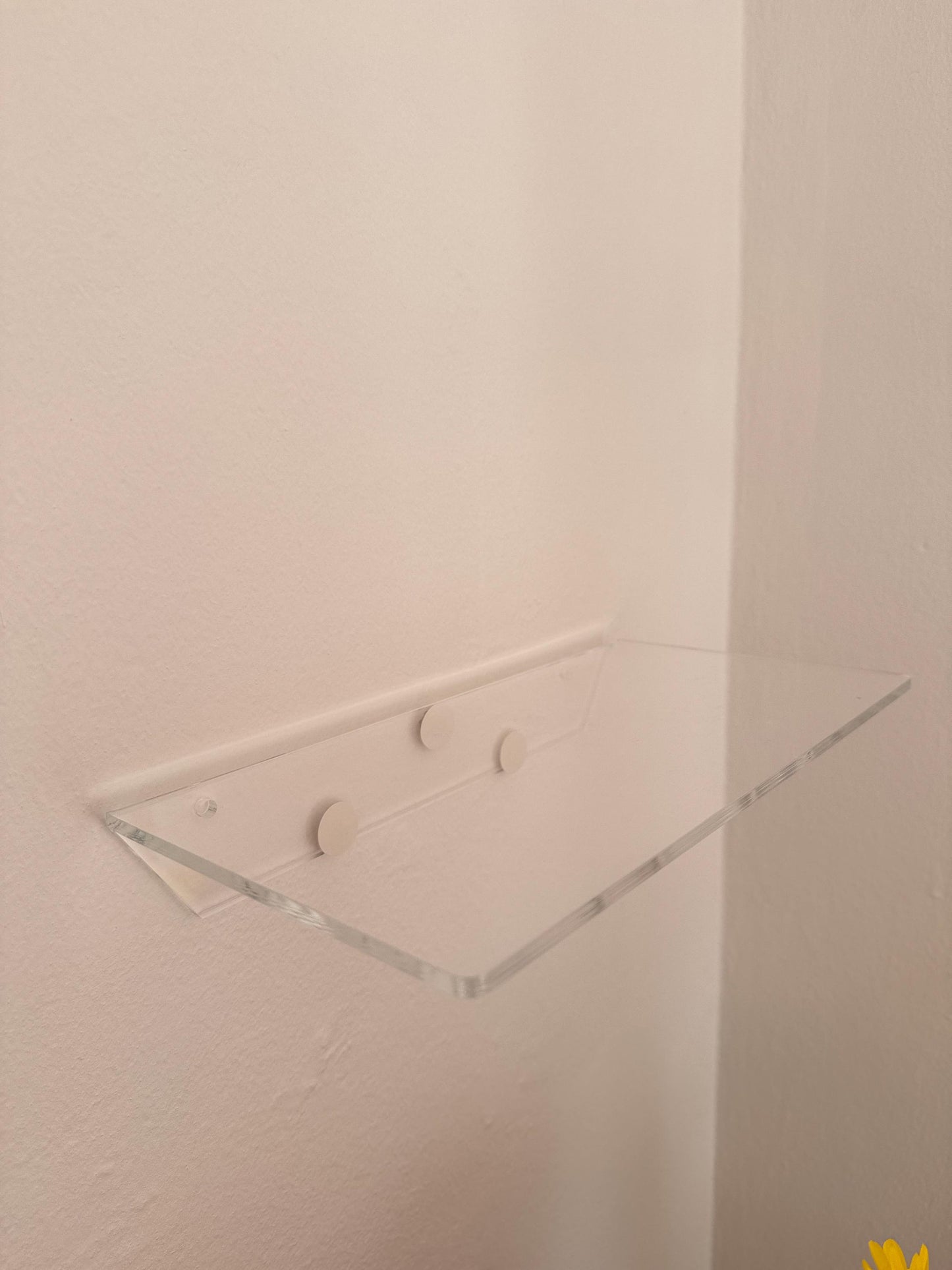 Wall shelves. Floating transparent acrylic shelves. Plant stands. Set of 3 shelves. Invisible shelves for the home