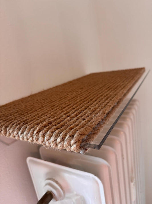 Large Wall Mounted Cat Shelf Scratching Post Cozy Climbing and Lounging Spot for Cats