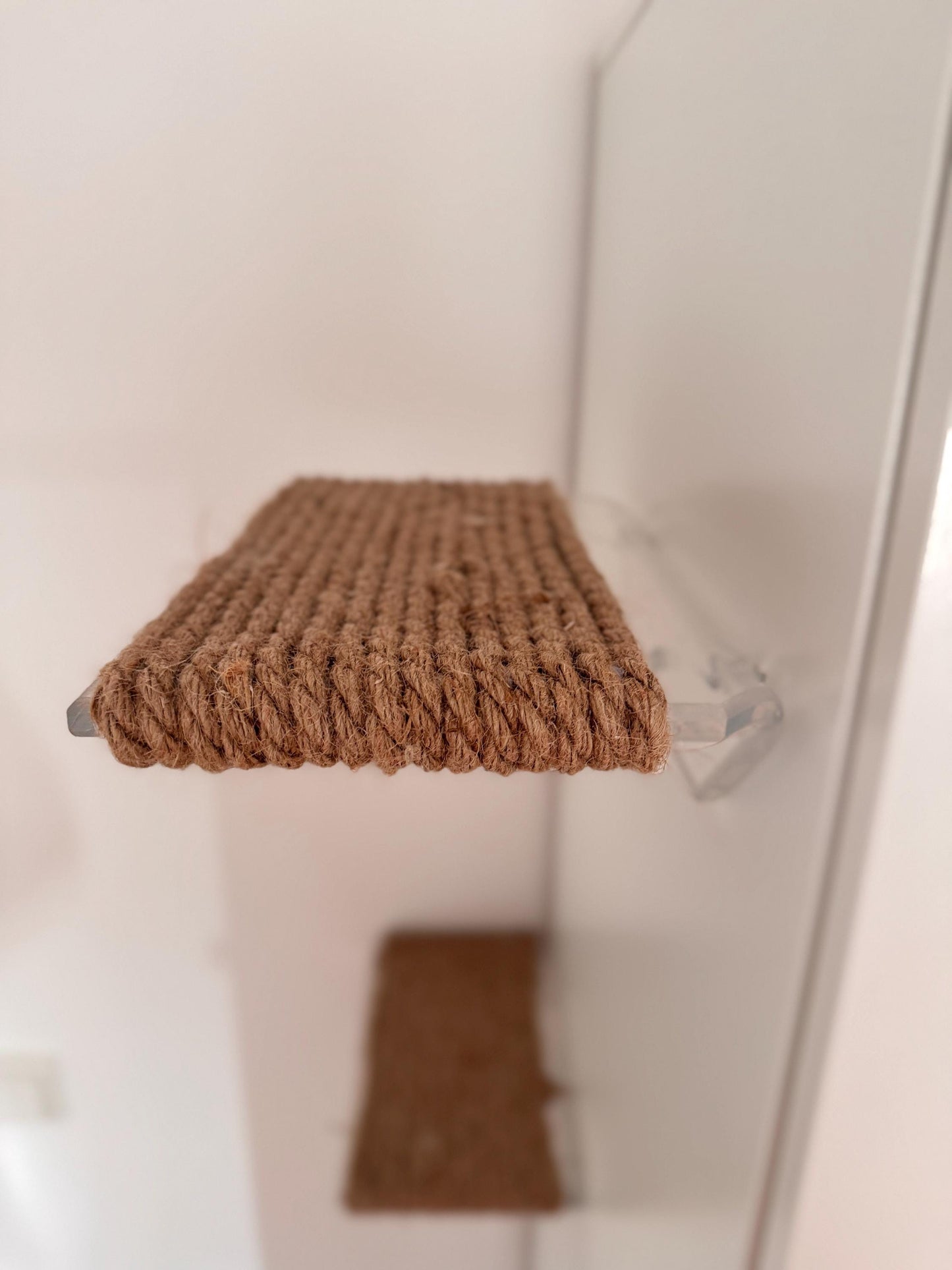 Acrylic Wall Cat Steps with Jute Scratching Surface Cat Climbing Shelves for Wall and Furniture Modern Clear Cat Wall Perches. 3pc