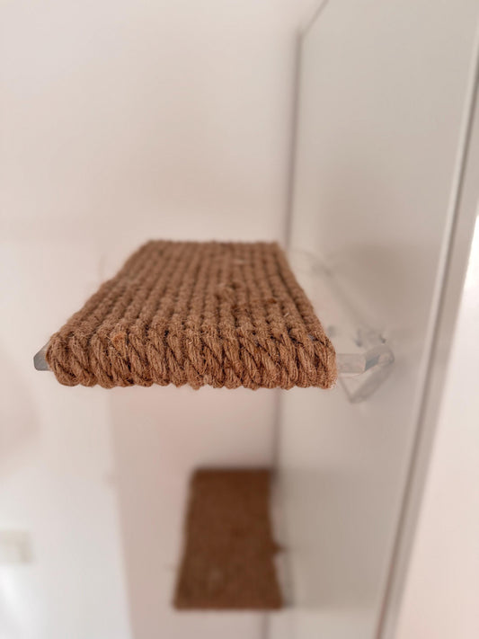 Acrylic Wall Cat Steps with Jute Scratching Surface Cat Climbing Shelves for Wall and Furniture Modern Clear Cat Wall Perches. 3pc