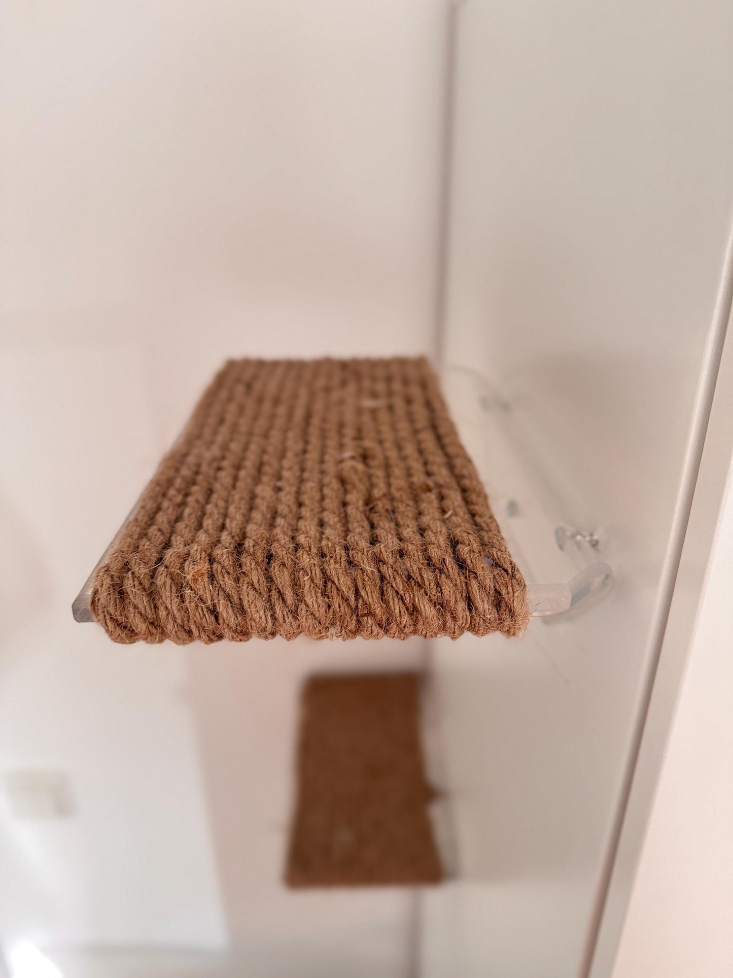 Acrylic Wall Cat Steps with Jute Scratching Surface Cat Climbing Shelves for Wall and Furniture Modern Clear Cat Wall Perches. 3pc