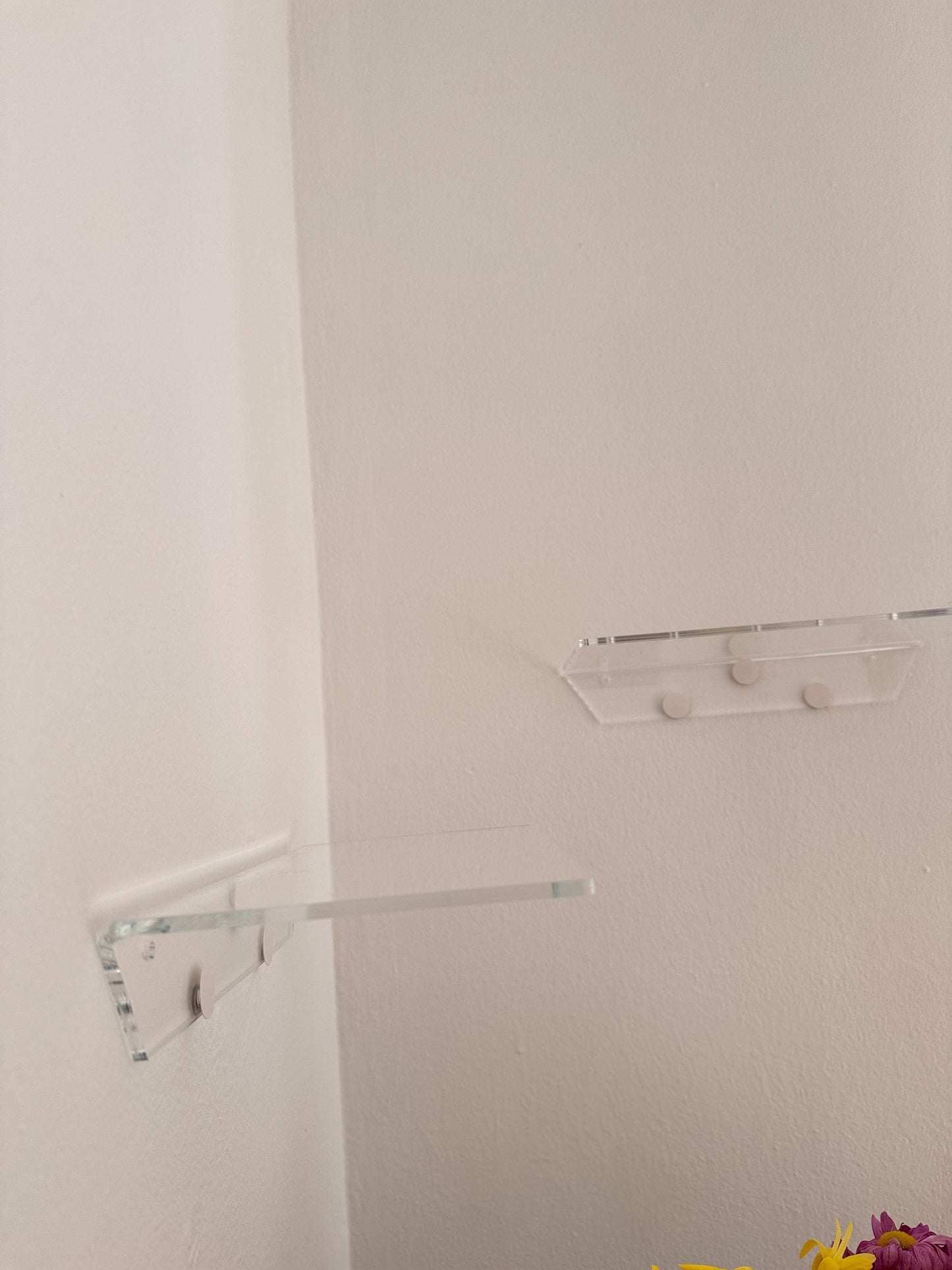Wall shelves. Floating transparent acrylic shelves. Plant stands. Set of 3 shelves. Invisible shelves for the home