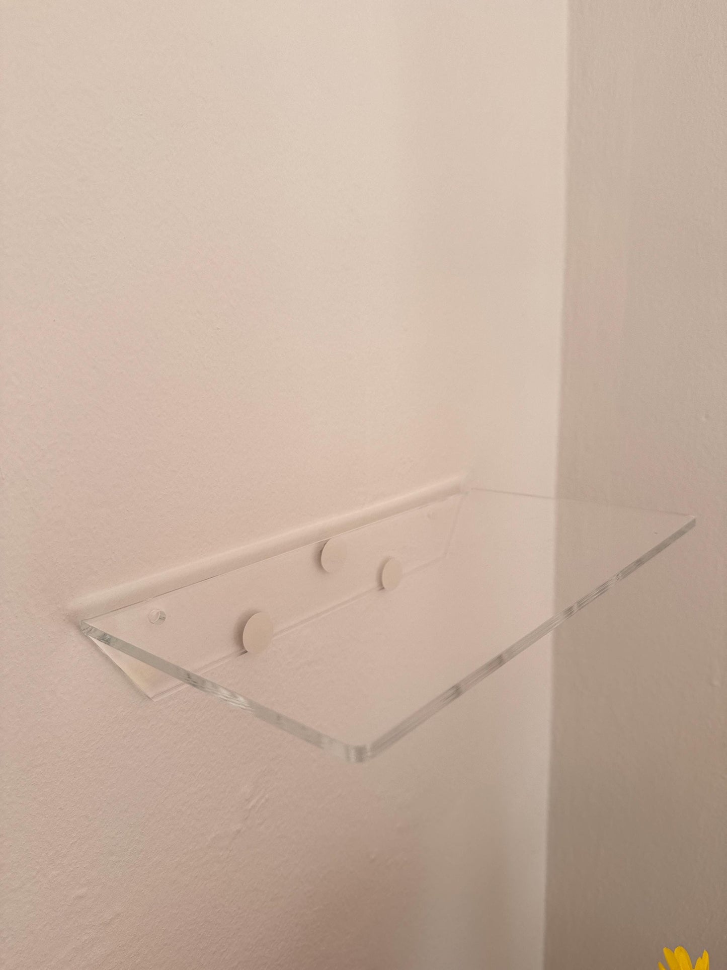 Wall shelves. Floating transparent acrylic shelves. Plant stands. 1 shelf. Invisible shelves for the home