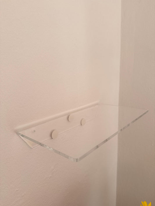Wall shelves. Floating transparent acrylic shelves. Plant stands. 1 shelf. Invisible shelves for the home