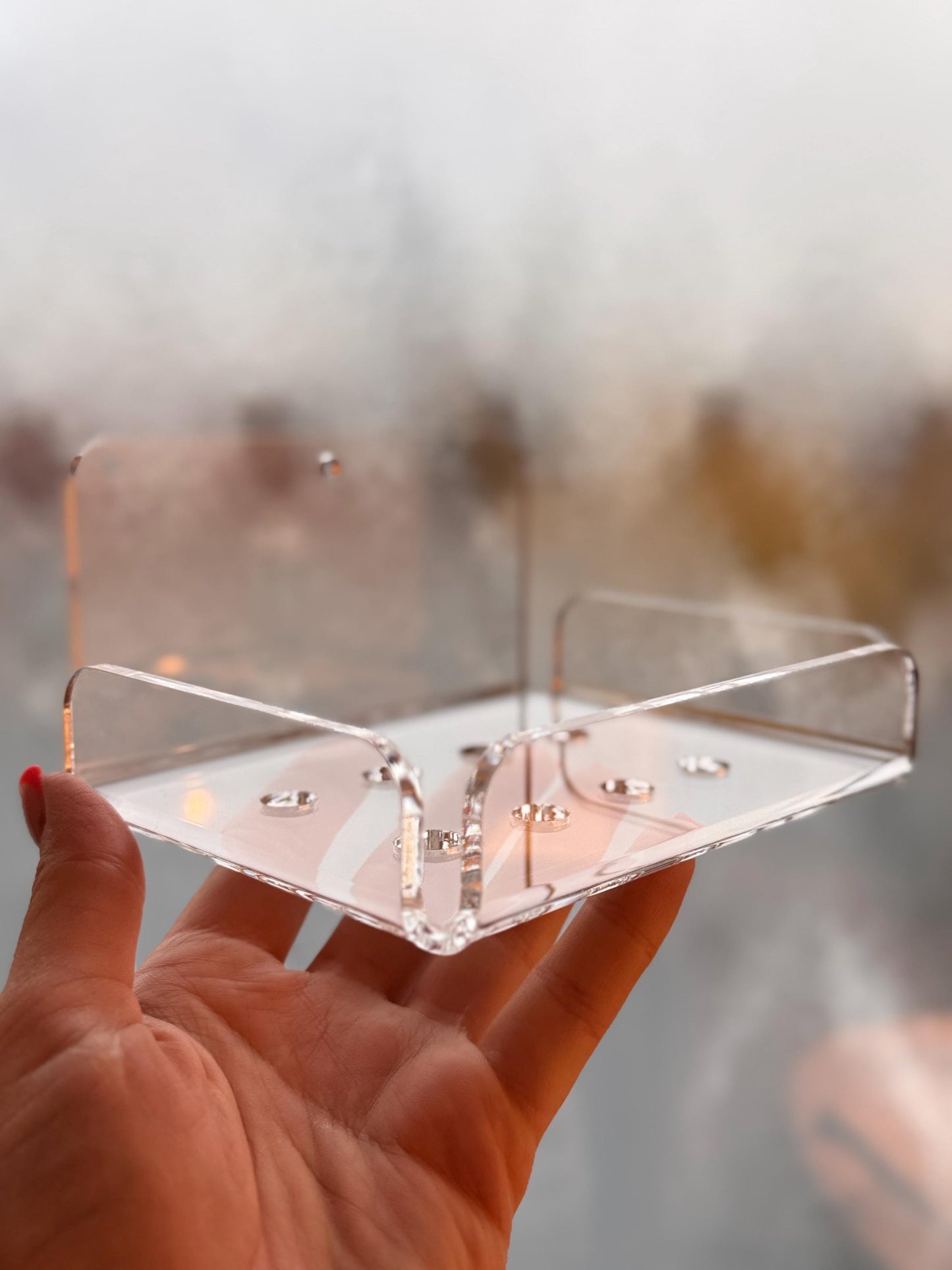 Transparent Acrylic Soap Dish No Drill Adhesive Wall Mounted Soap Holder for Tile