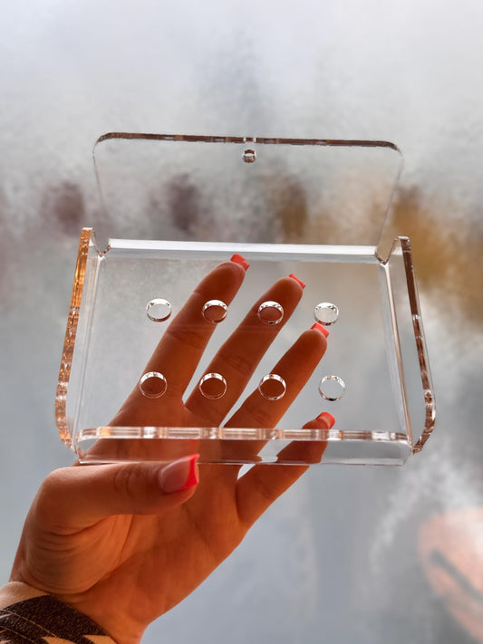 Transparent Acrylic Soap Dish No Drill Adhesive Wall Mounted Soap Holder for Tile