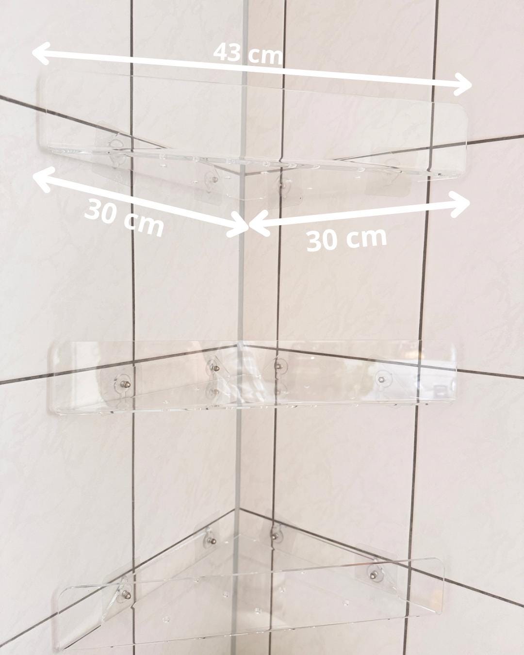 Corner Shower Shelf for Tile Wall No Drill Bathroom Organizer, Adhesive Corner Storage Rack for Shower. 1pc