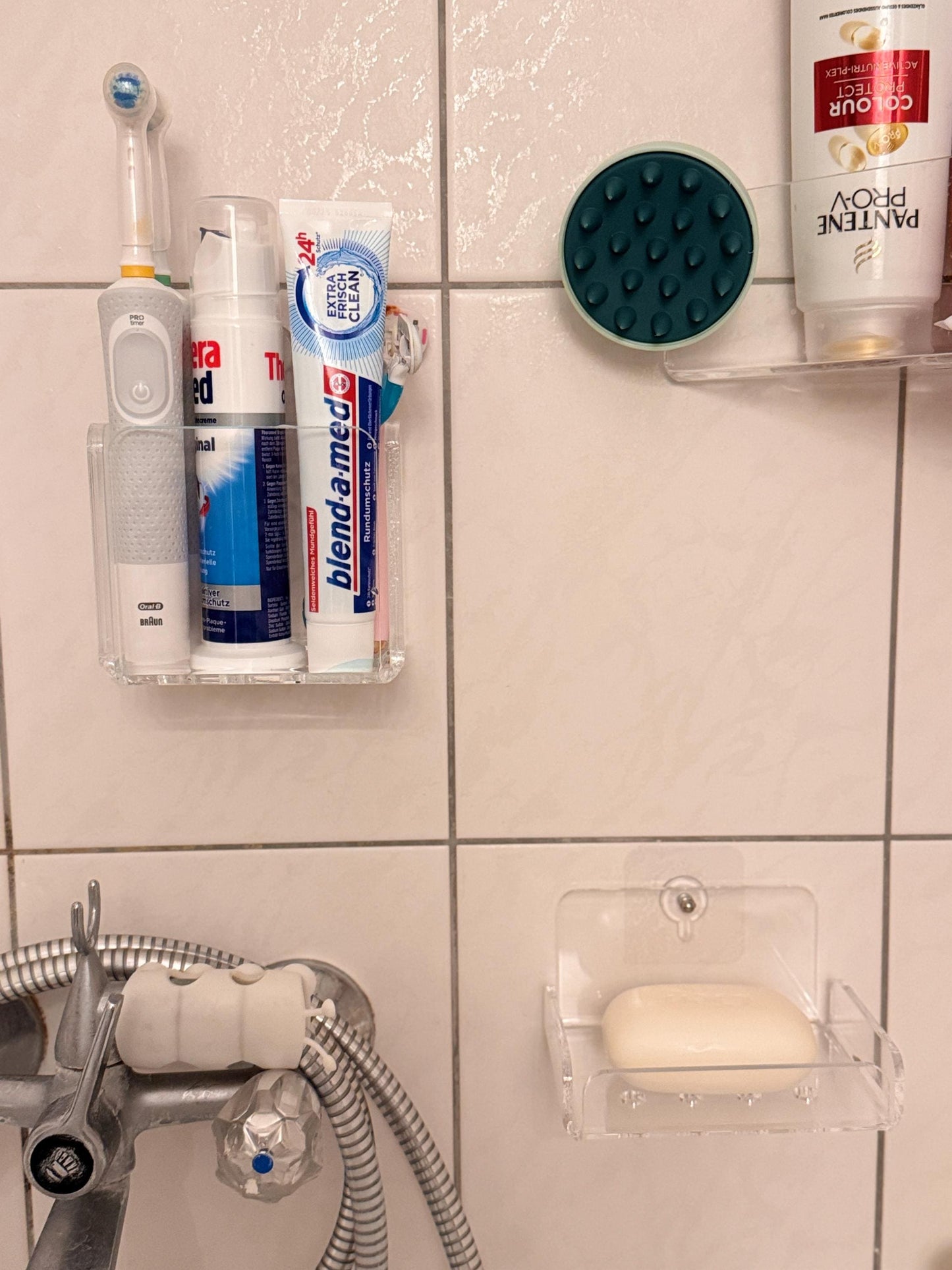 Shower Shelf Set Adhesive Bathroom Shelves for Tile Walls, No Drilling, Organizer for Soap, Toothbrush, Toothpaste, Razors, Combs