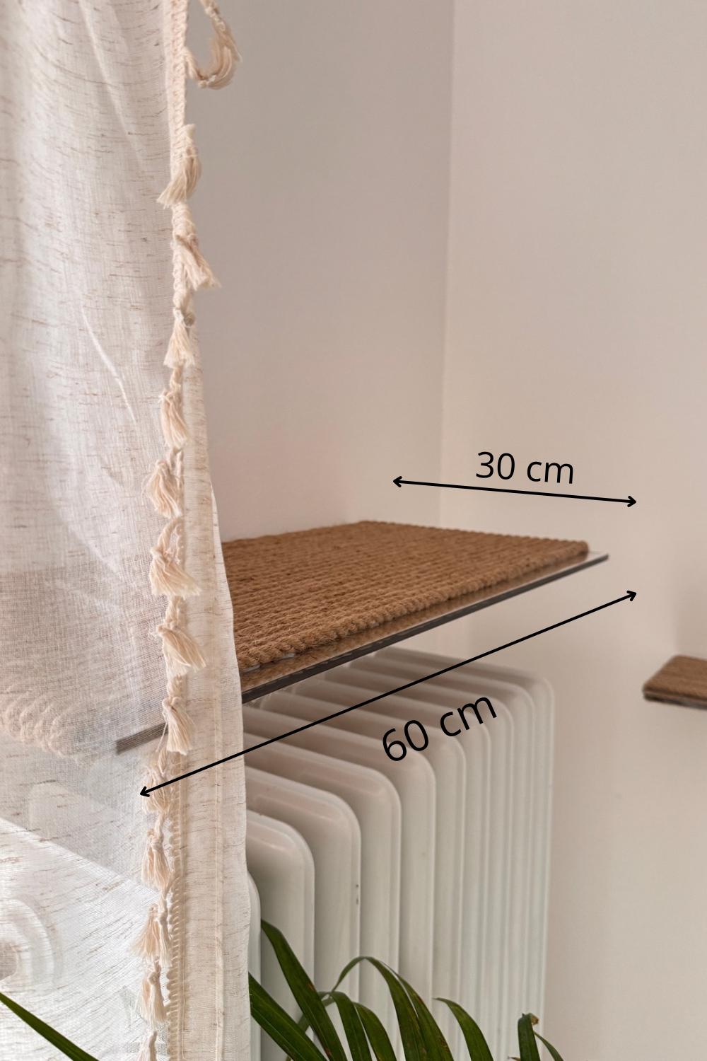 4-Piece Cat Wall Furniture Set Acrylic Cat Hammock with Jute Scratcher + 3 Wall Steps, Modern Cat Climbing Furniture, Cat Activity Wall